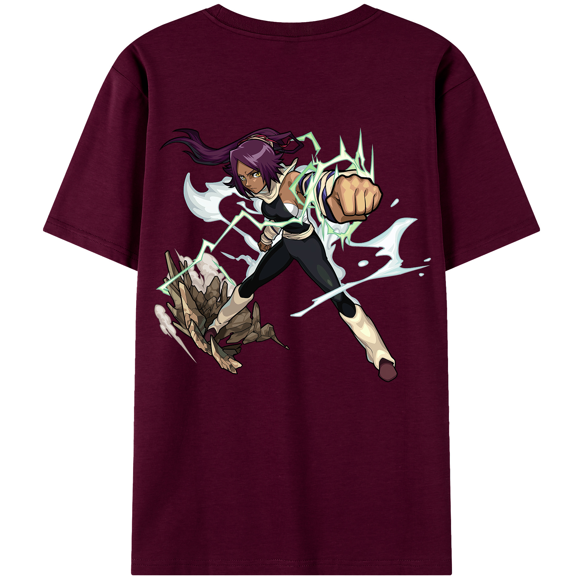 （画像用） ブリーチ 四楓院 夜一（しほういん よるいち） BLEACH Shihouin Yoruichi レディース半袖Tシャツ(バックプリント)